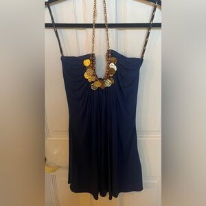 SKY Sexy Chain Top with Gold Coins Size Medium EUC
